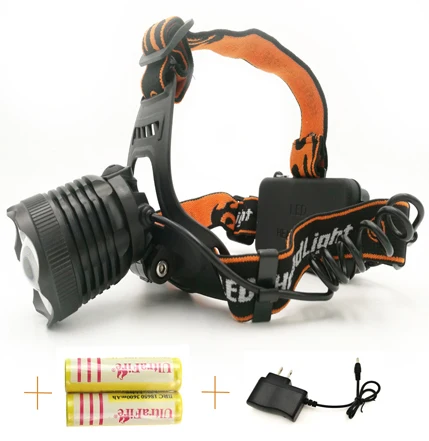 Picture description Лидер продаж 2000Lm светодиодный освещение T6 CREE XML светодиодный световой фонарь головная лампа походный рыбацкий фонарь+ 2*18650 батарея+ зарядное устройство - Испускаемый цвет: Picture description