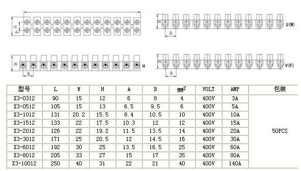 Клеммы X5-1002(JX5-1002) 10A/2 P