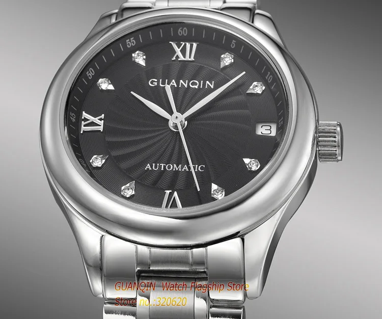 GUANQIN часы женские механические часы автоматические бриллиантовые водонепроницаемые часы сапфировые женские наручные часы женские Стразы Часы