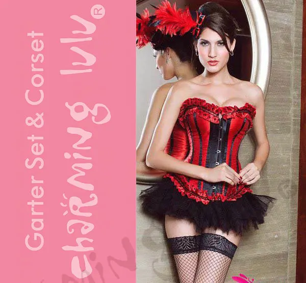 Embroidered Overbust Corset LC5129+ Cheaper price + Free Shipping Cost + Fast Delivery