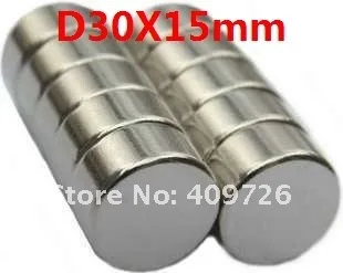 3 шт./лот, N35 NdFeB D30mm x15mm сильный магнит магнитом постоянный магнит