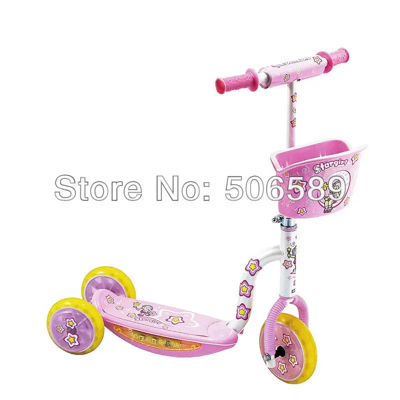 Детский самокат пользователя возраст для детей возрастом от 3 до 6 лет 3 колесиками розового цвета красный S50