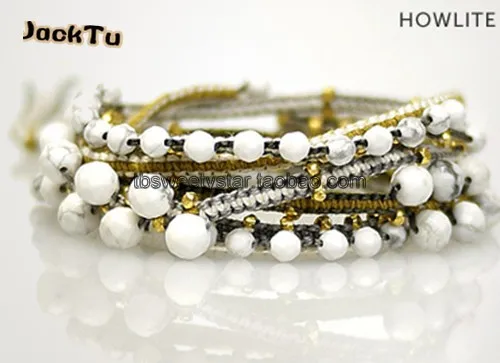 Золотые самородки mix howlite камень многоцветные хлопковый браслет для womman