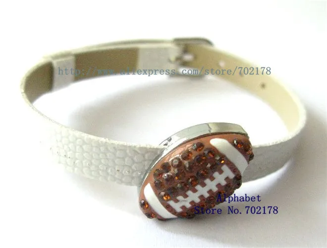 Новые горячие продажи! 8 мм 20 шт регби с полным whinestone slide charms fit браслет petcollar брелок