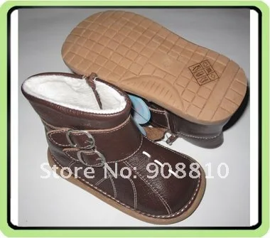 Sandq Детский Мягкие кожаные туфли коричневый детские ботинки с пряжками зимние теплые с пряжкой; в розницу и оптом