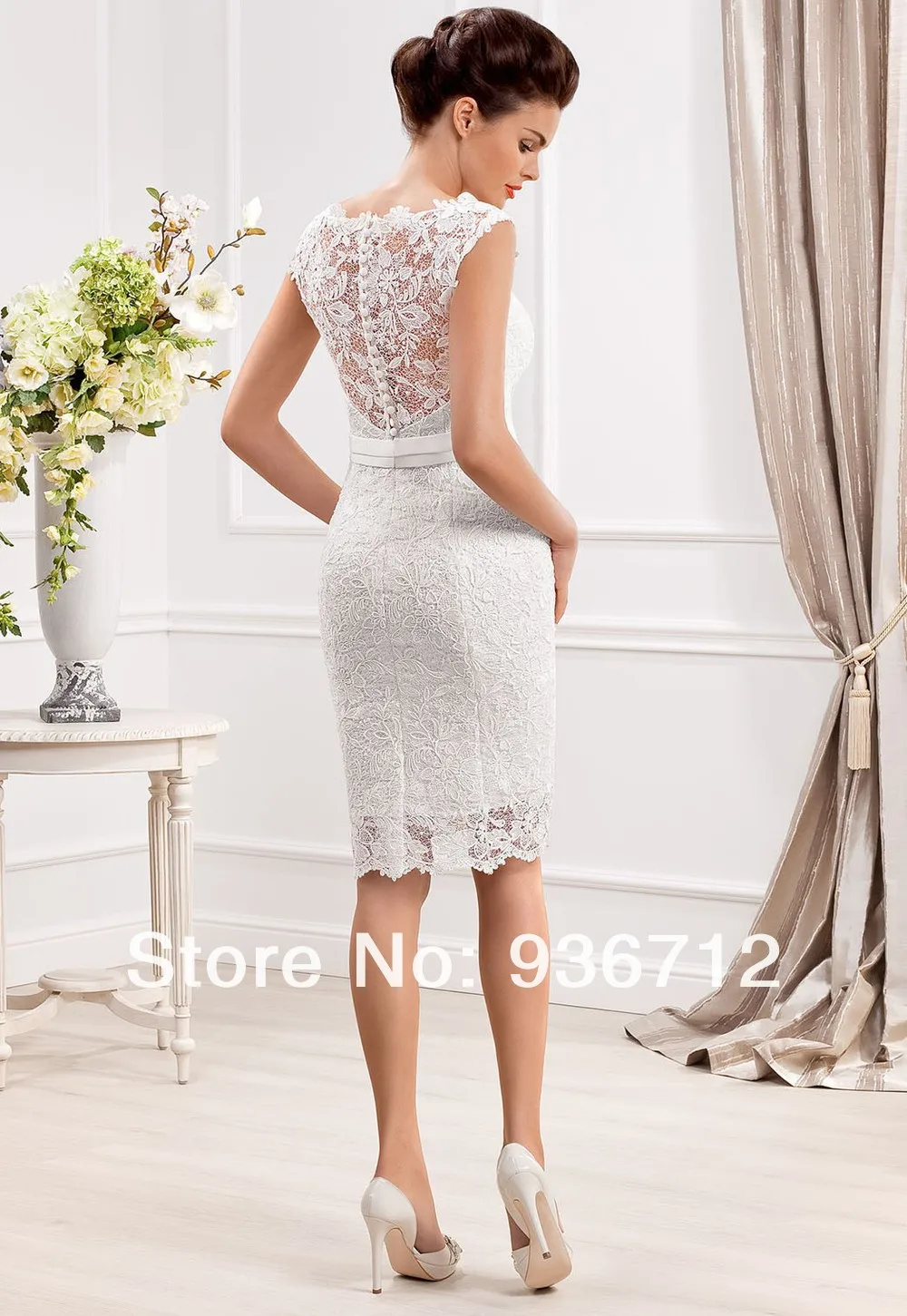 2017 New Designer Elegant Scoop Neckline Sheath Lace Short Wedding 2017 New Designer Elegant Scoop Neckline Sheath Lace Short Wedding Dresses Free Shipping Sf01433 In From Weddings Events On Aliexpress