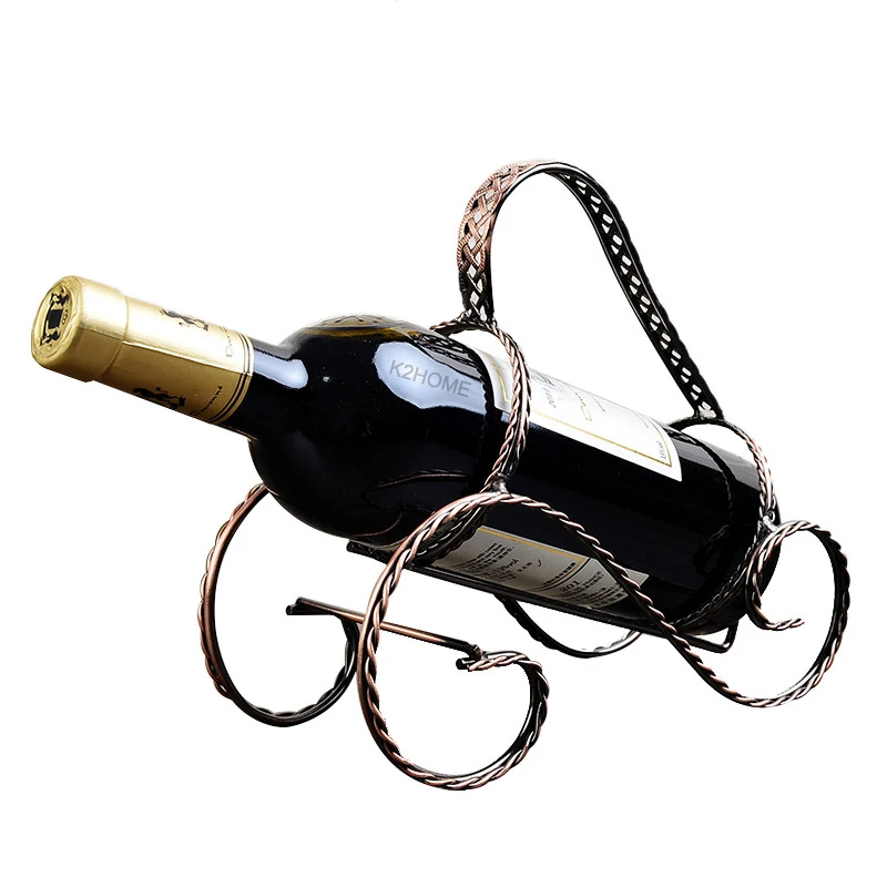 

Sleek Modern Contemporary Tabletop Single Bottle Serving Display Wine Rack Holder