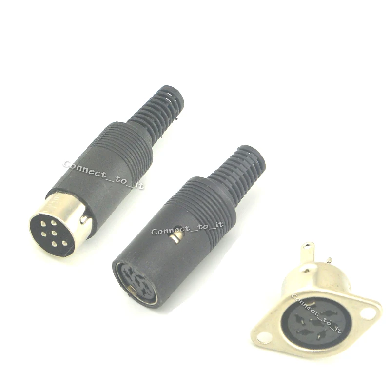 

DIN Plug Male & Female Connector for Cable +8 Pin DIN Plug to Female Jack 2 Hole Panel Mount Adapter