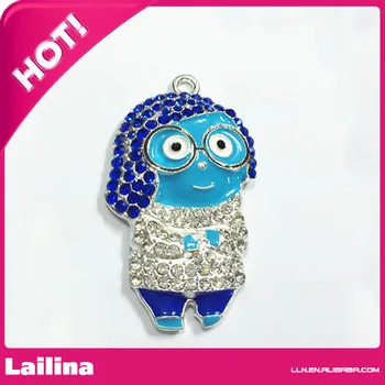 

Cute Rhinestone Cartoon Pendant / 45mm Chunky Pendant for Little boy /Cartoon Character Pendants