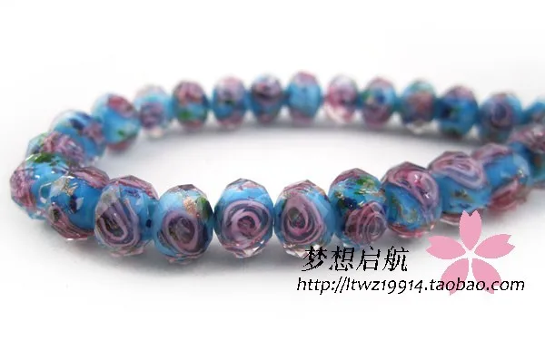 10 шт./лот) 8*6 мм граненые стеклянные бусины Rondelle Lampwork для изготовления ювелирных изделий