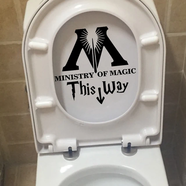Ministry Of Magic This Way Bathroom wall sticker home decor Toilet Decal DIY Funny Harry Potter Parody Art rest room Wall decals