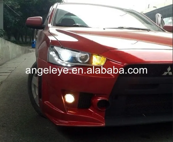 2008-2013 год для mitsubishi для Lancer Exceed светодиодные Ангельские глазки фары черный корпус LD