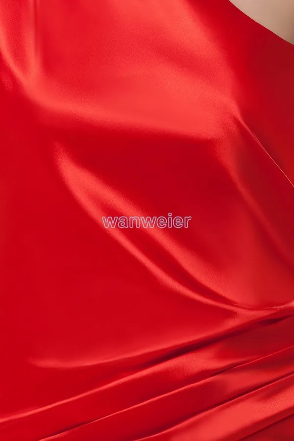 vestidos formales 2013 горячий продавец фактический изображения короткий передний долго назад одно плечо pleat красные платья невесты