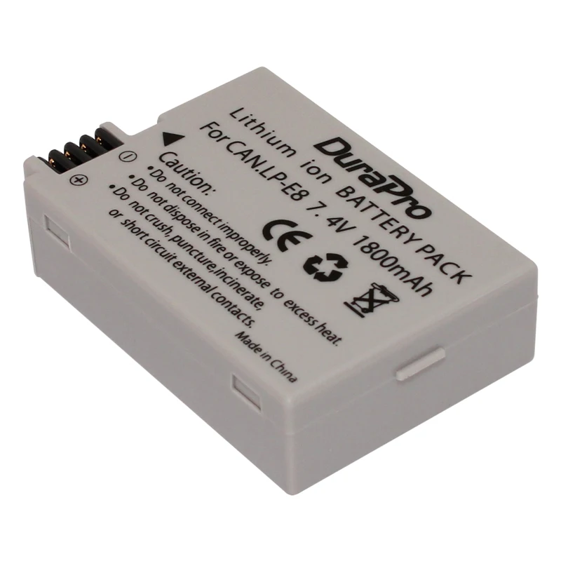 Durapro4 шт LP-E8 LP e8 LPE8 Перезаряжаемые Батарея для цифровой однообъективной зеркальной камеры Canon EOS 550D 600D 650D 700D EOS Rebel T3i EOS Rebel T4i EOS Rebel T5i