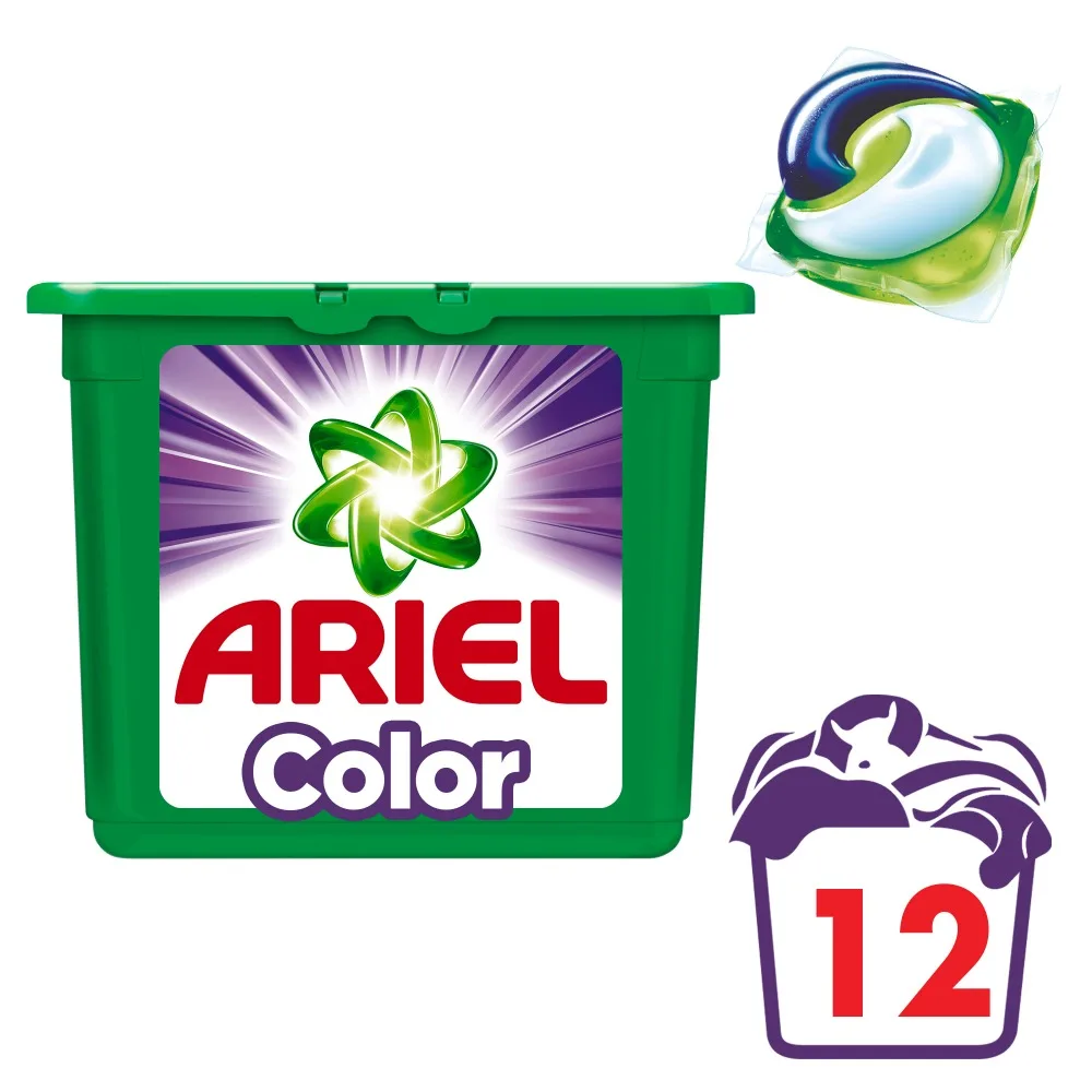 Washing Powder Capsules Ariel Capsules 3in1 Color (12 Tablets) Laundry