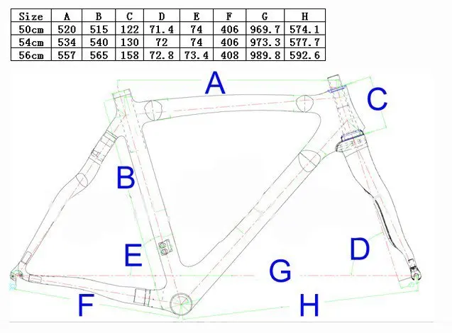 FR308 полный углеродный 3 к глянцевый дорожный велосипед 700c frameset BSA рама+ вилка+ подседельный штырь+ зажим 50 см 54 см 56 см