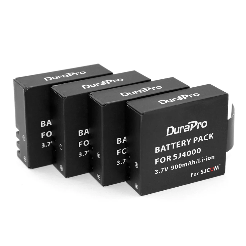 Durapro 4 шт SJCAM SJ4000 Батарея для SJ 4000 Wi-Fi SJ5000 + sj5000x SJ6000 SJ7000 SJ8000 sj9000 M10 Камера