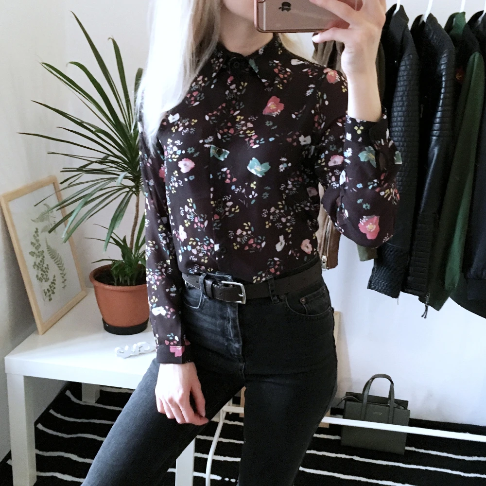New Spring 2017 Women Chiffon Blouses Fashion Turn-down Collar Print Women Tops Long Sleeve Vintage Plus Size Blusas