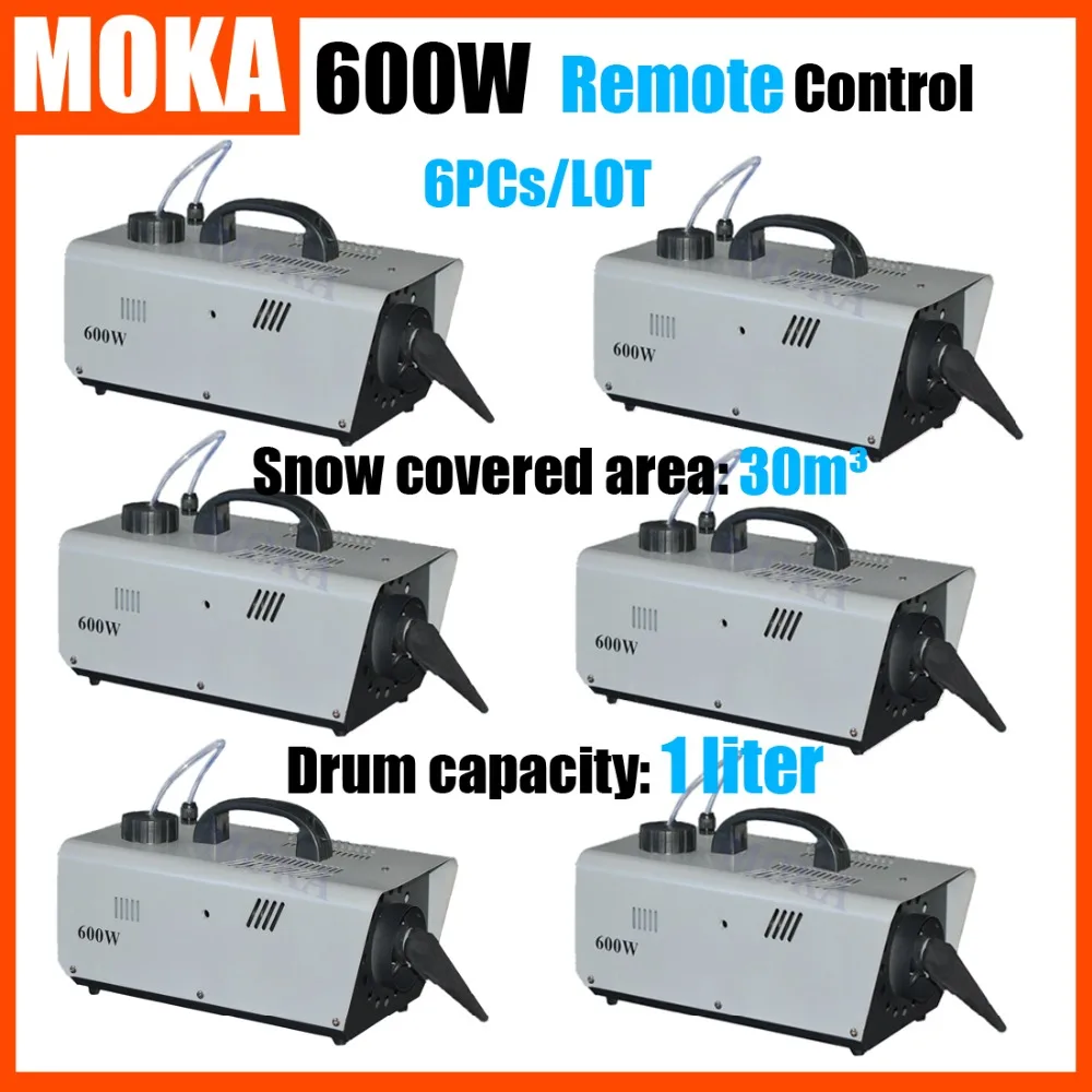 

6 pcs/lot Stage FX 600W Mobile Snow Machine Outdoor Event Hot-selling remote control Snow Machine Maker
