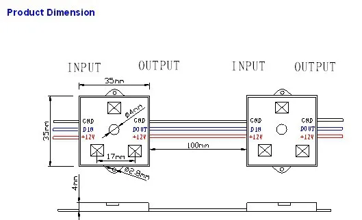 20 штук DC12V WS2811 светодиодный пиксельный модульный, 0,72 W; IP68; 3 шт. 5050 SMD RGB светодиодный