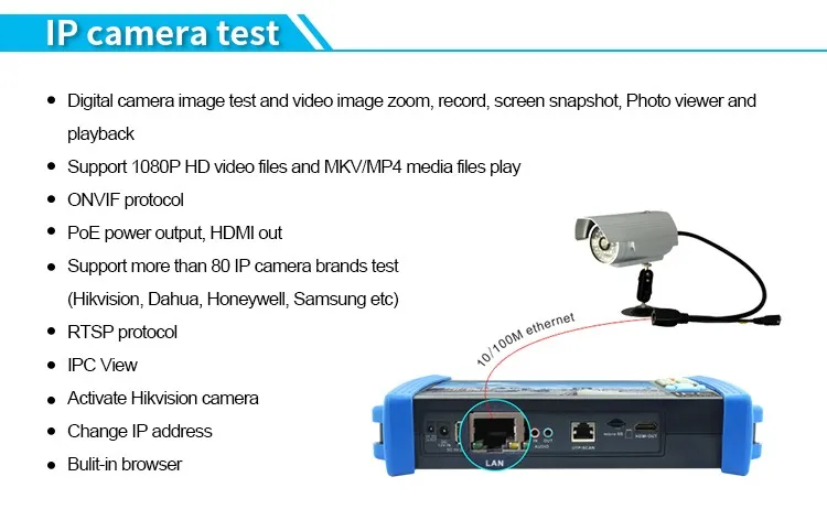 7 дюймов IPC-8600ADHS CCT тестер камеры видеонаблюдения тестер для IP AHD CVI TVI SDI аналоговый от asmile