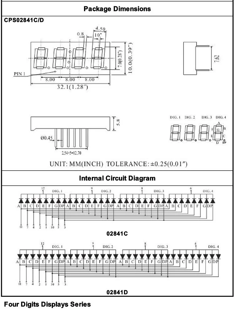 CPS02841DR общий анод 4Bit Цифровой пробки 7-сегментный 0,2" Красный светодиодный Дисплей 10 шт./лот