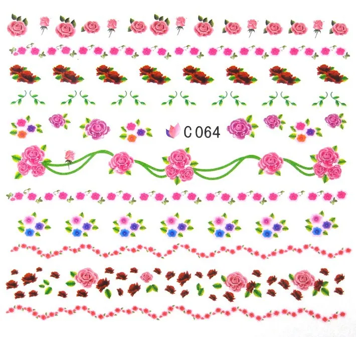 C60-82 20 листов/партия смешанные серии милые Мультяшные картинки переводная наклейка для воды стикер для дизайна ногтей