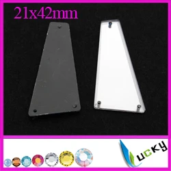 21x42mm 100 шт Высокое качество Акриловые стразы с отверстиями смешанные формы разных размеров акриловые плоские зеркальные бусины для украшения на платье - Цвет: 21x42mm