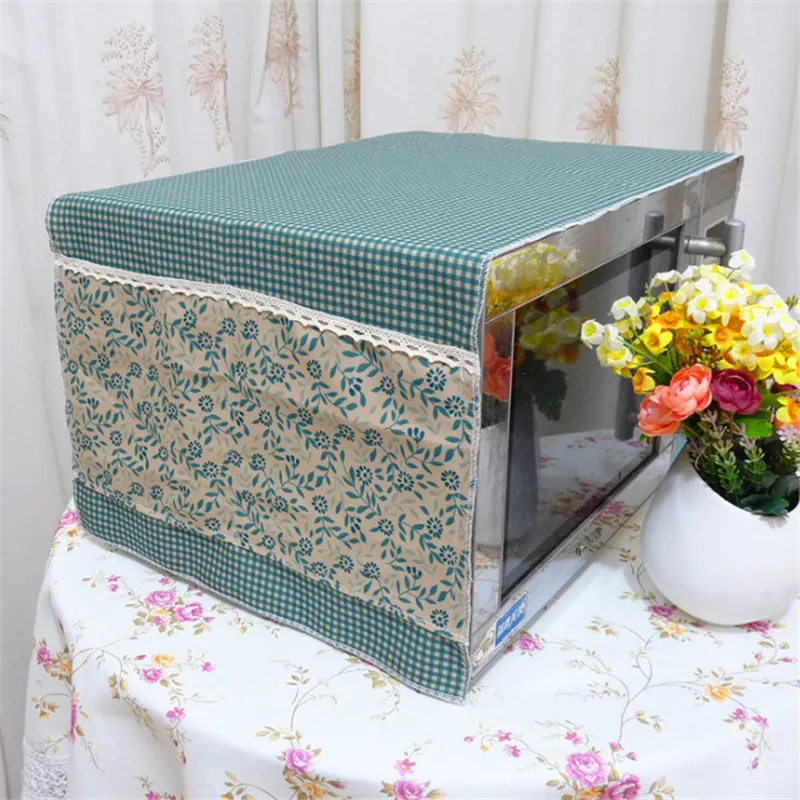 100*33cm Microwave Oven Protective Cover Europe Style Plaid Dustproof