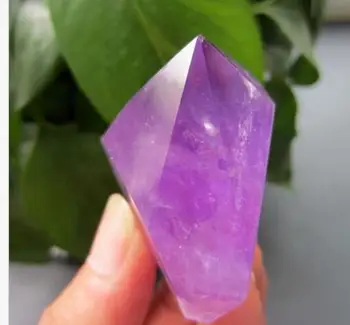 

45g factory sale carved technique Amethyst 6 sides quartz crystal singing vastu pyramid for sale