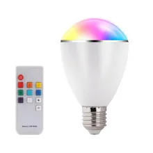 AC100-240V BL07R LED RGB Bulb E27 6W Smart Lamp Magical 7 Colors Light with Remote Control Home Illumination