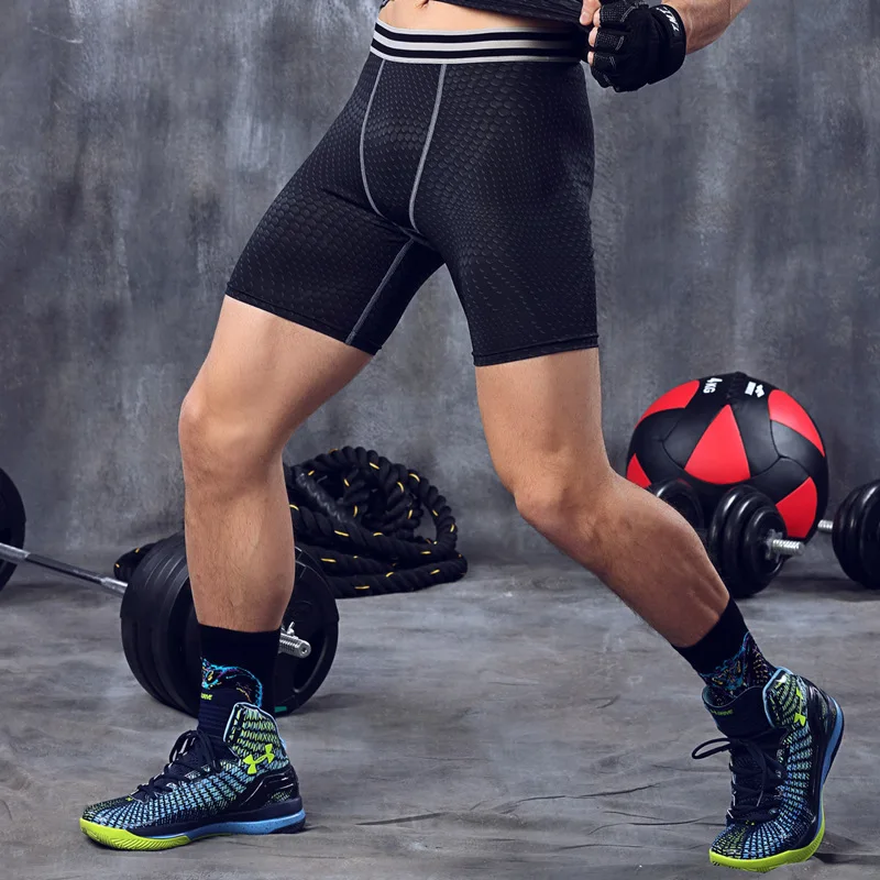 New Arrival Man Fitness Short Pants High Elastic Compression Quickly Dry Trousers Bodybuilding Tight Pants MA24