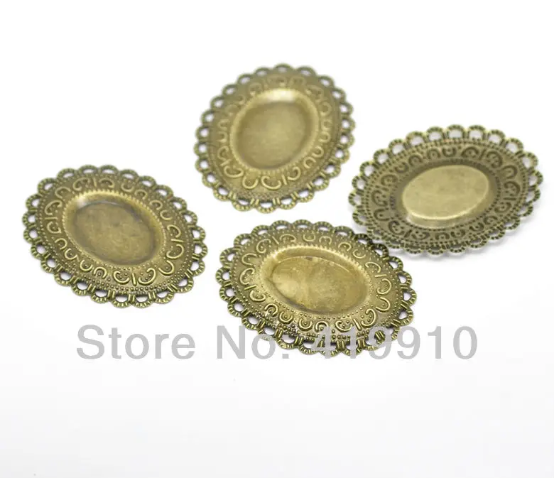 shipping-30Pcs с бронзовой филигранью под старину Овальный Кабошон Настройки Обертывания Разъемы Подарочное украшение Сделай Сам результаты 47x37 мм J0579