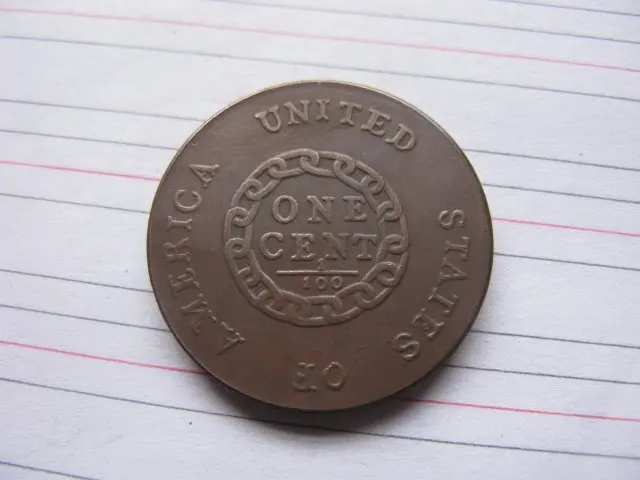 1793 цепочка CENT Монета КОПИЯ Копер производство посеребренный