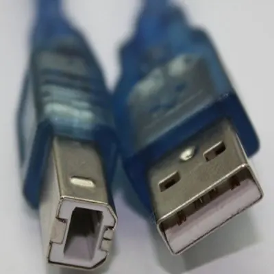 15 шт./лот USB 2,0 кабель для принтера AM до BM 1,5 м(прозрачный синий