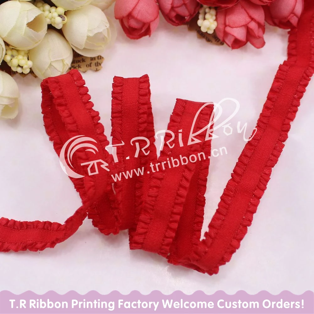 

New coming! 13mm ruffle elastic #91108 ruffle lace on the ribbon edge for accessaries 50yards