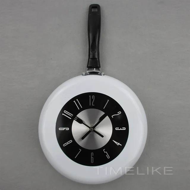 10 Pollici Creativo Alla Moda Del Metallo Padella Orologio Da Parete ... 10 Pollici Creativo Alla Moda Del Metallo Padella Orologio Da Parete ...