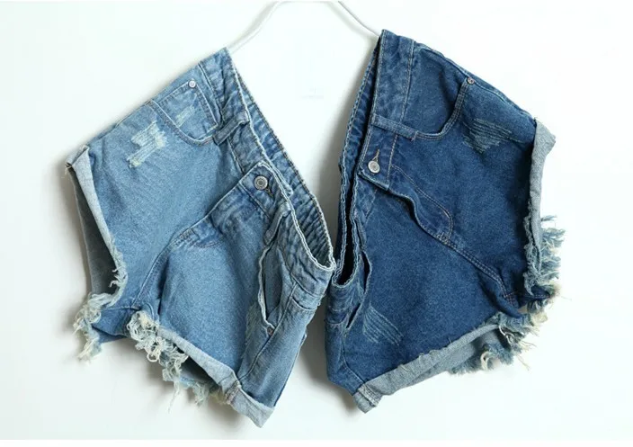 Лето 2016 новые женские отверстие манжеты стиральная ультракороткие середины талии джинсовые шорты женские джинсы MS брюки