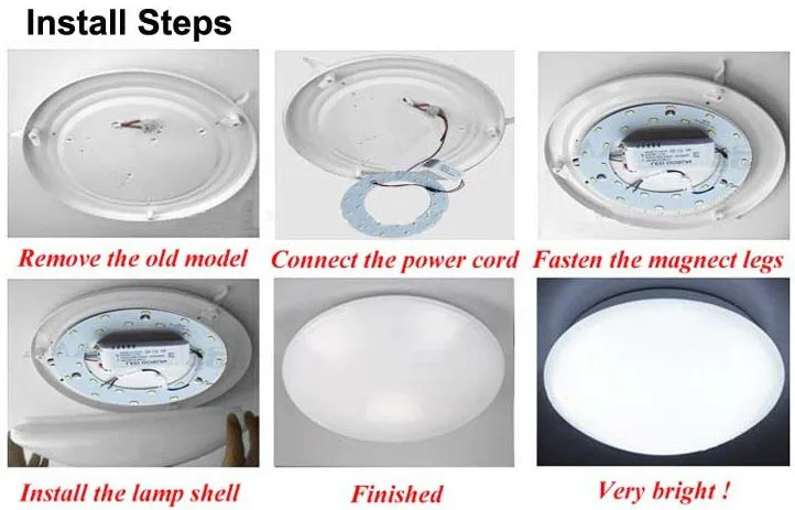 2 комплекта потолочная лампа 12W18W24W AC85-265V 5730smd Светодиодная потолочная световая доска для домашнего освещения круглая Светодиодная панель+ Драйвер+ магнит