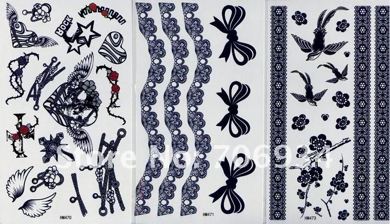 100pcs/lot Temporary Tattoos Tattoo Stickers For Body Art Painting Waterproof 2012 New Designs