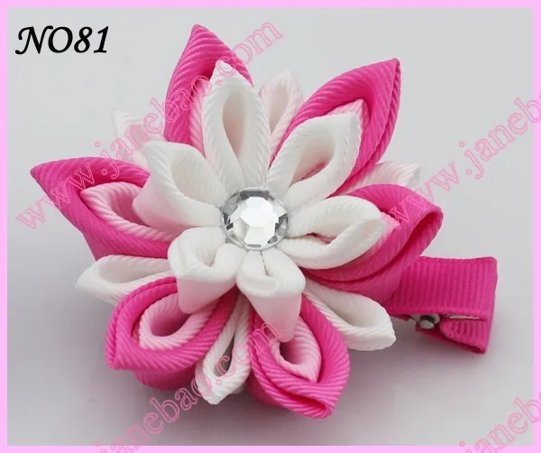 Новые 280 шт. " два слоя Kanzashi цветок заколки моды девушка Bow заколки
