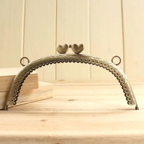 10pcs16cm/6." сердце глава Античная brassmetal кошелек Рамки с цветком в хорошее качество сумка аксессуары