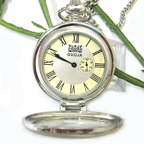Два циферблата Часы увеличительное стекло откидная крышка полые сзади механические часы подарочные карманные часы