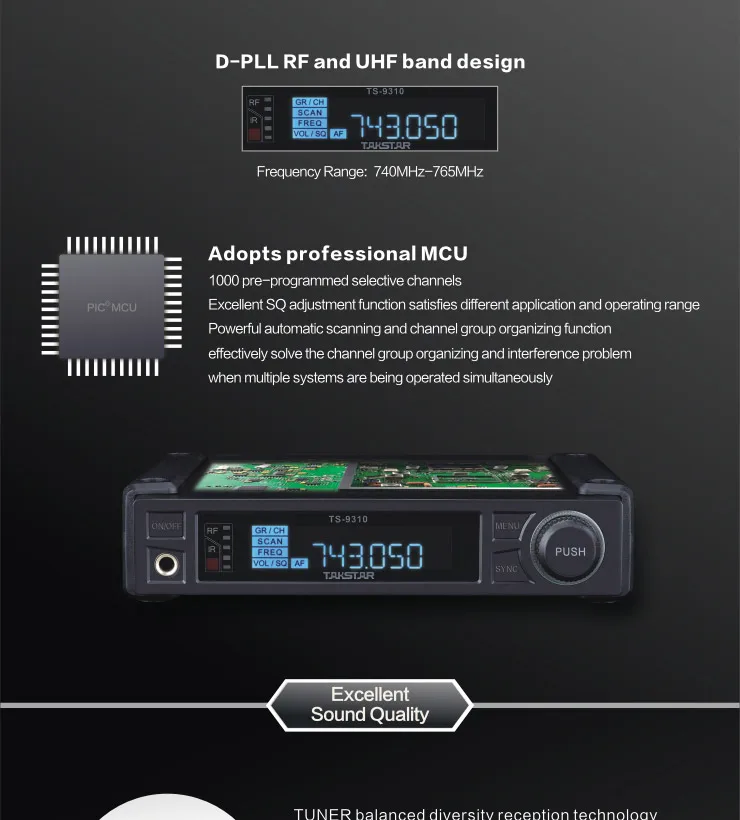 Takstar профессиональное разнообразие UHF беспроводной микрофон TS-9310 профессиональный микрофон для живой производительности/большой конференции