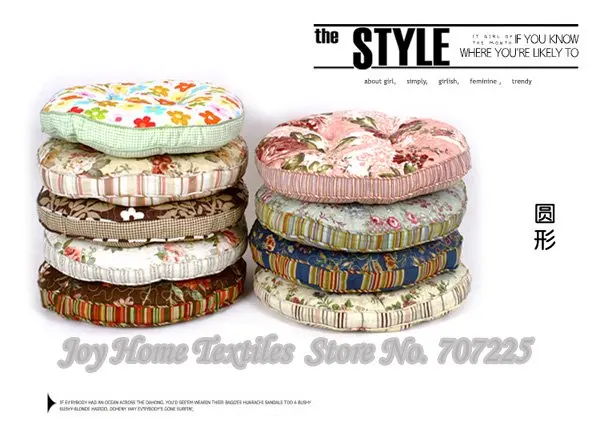 round chair pad high quality printed cushion classic printed flower