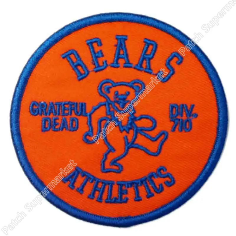 " Orange GRATEFUL DEAD BEARS ATHLETICS DIV 710 логотип вышитая музыкальная группа Железо на патч Рок Панк тяжелый металл Прямая поставка