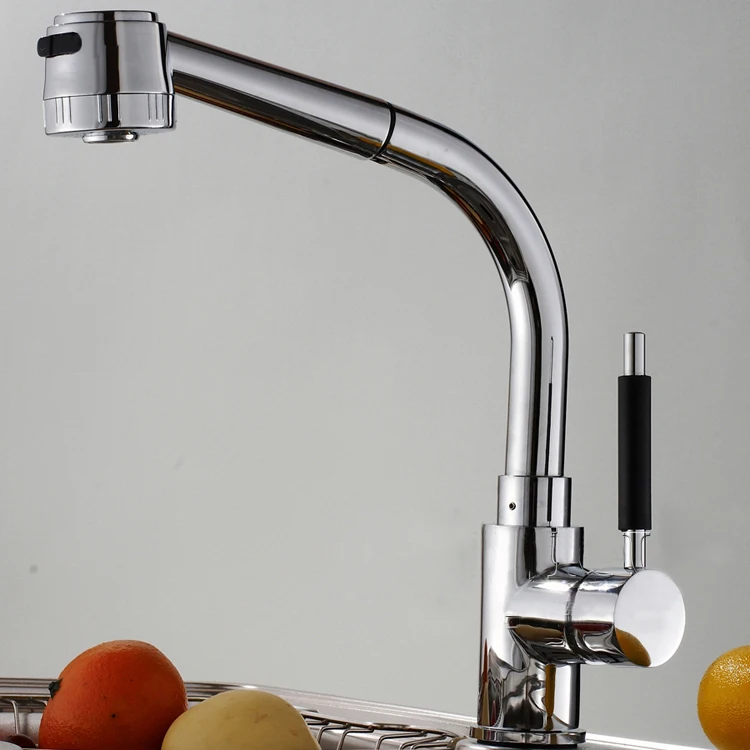 Бакала Бесплатная доставка Новый дизайн выдвижной Кран хромированный серебристый Поворотный кухонный раковина смеситель кран кухонный