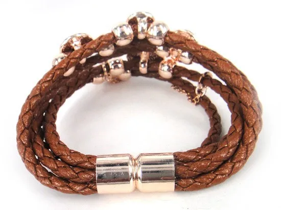 MOODPC кожа магнитного браслета Для женщин Кристалл Bowknot Шарм Сплав Браслеты браслет
