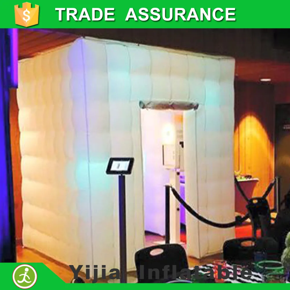 2 doors inflatable led cube tent digital photo booth without roof