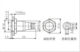 * Нержавеющая сталь 16 мм IP67 3A/250VAC 2NO 2NC AUTO-LOCK металла кнопочный переключатель плоские круглые